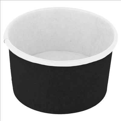 POTS À GLACES 70 ML 210 + 18PE G/M2 Ø 6,5x3,9 CM NOIR CARTON (2000 UNITÉS)