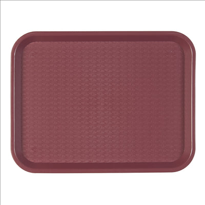 PLATEAU FAST FOOD  27,5x35,5 CM BORDEAUX PP (1 UNITÉ)