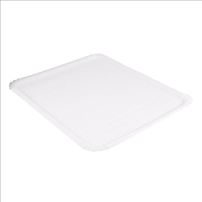 PLATEAUX PÂTISSERIE - MOYENS  1270 G/M2 40x50 CM BLANC CARTON (25 UNITÉS)