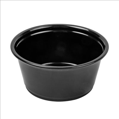 PETITS POTS MICRO-ONDABLES 100 ML Ø7,4x3,5 CM NOIR PP (2500 UNITÉS)