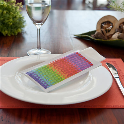 SACS POUR COUVERTS + SERVIETTE 'JUST IN TIME - COLORAMA' 90 + 10PE G/M2 8,5x19,5 CM BLANC AIRLAID (250 UNITÉS)