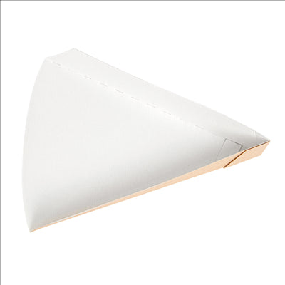 PELLES TRIANGULAIRES PIZZA 'THEPACK' 220 G/M2 21x16,5x3,5 CM NATUREL CARTON ONDULÉ NANO-MICRO (1200 UNITÉS)