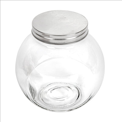 POT POUR STOCKER SPHÉRIQUE 'WAKI GLASS' 1,7 L 16x11,5x16 CM TRANSPARENT VERRE (12 UNITÉS)