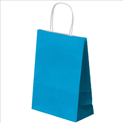 SACS SOS AVEC ANSES  80 G/M2 26+14x32 CM BLEU TURQUOISE CELLULOSE (250 UNITÉS)