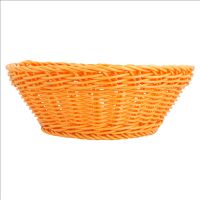 CORBEILLES SIMILAIRE OSIER RONDES  Ø 20x8 CM ORANGE PP (12 UNITÉS)