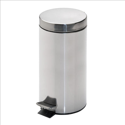 POUBELLE À PEDALE AVEC RÉCEPTACLE INTÉRIEUR 12 L Ø 25x38 CM ARGENTE INOX (1 UNITÉ)