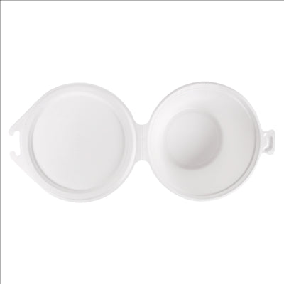 RÉCIPIENTS AVEC CHARNIERE 'BIONIC' 1300 ML 20x13,5x8 CM BLANC BAGASSE (300 UNITÉS)