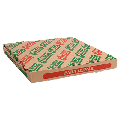 BOÎTES PIZZA 'THEPACK' 330 G/M2 36x36x4 CM NATUREL CARTON ONDULÉ MICROCANAL (100 UNITÉS)