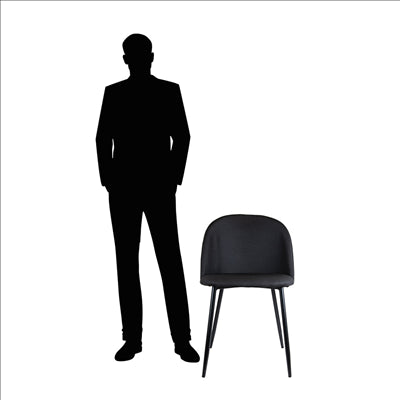 CHAISE 'SUPRA-TEK'  52x50x78 CM NOIR POLYESTER (4 UNITÉS)