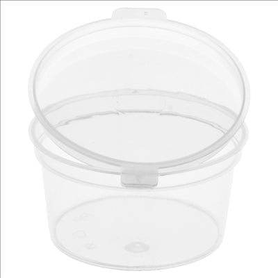 PETITS POTS + COUVERCLE INCLUS 30 ML Ø5/4x2.7 CM TRANSPARENT PP (1000 UNITÉS)