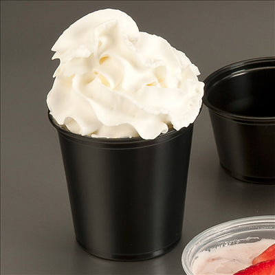 PETITS POTS MICRO-ONDABLES 165 ML Ø7,4x6 CM NOIR PP (2500 UNITÉS)