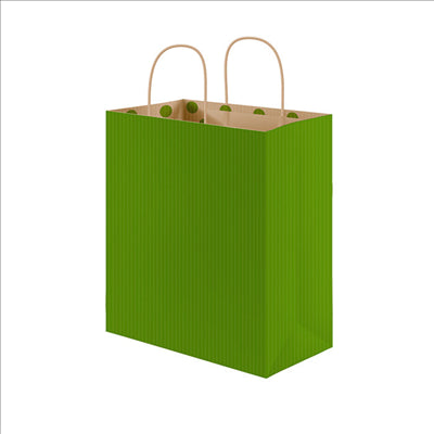 SACS SOS AVEC ANSES - INT. "À POIS"  80 G/M2 20+10x29 CM VERT KRAFT (250 UNITÉS)