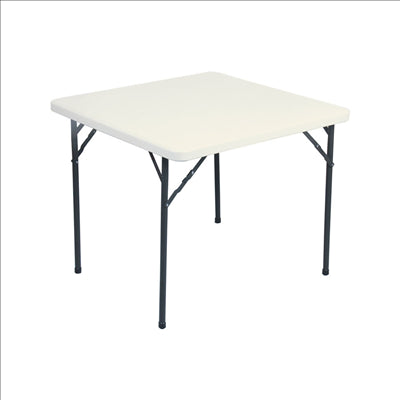 TABLE CARRÉE PLIABLE  86x86x74 CM BLANC PE (1 UNITÉ)