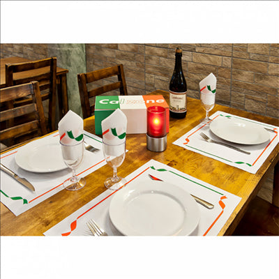 SERVIETTES ECOLABEL 'DOUBLE POINT - TRATTORIA' 18 G/M2 40x40 CM BLANC OUATE (1200 UNITÉS)