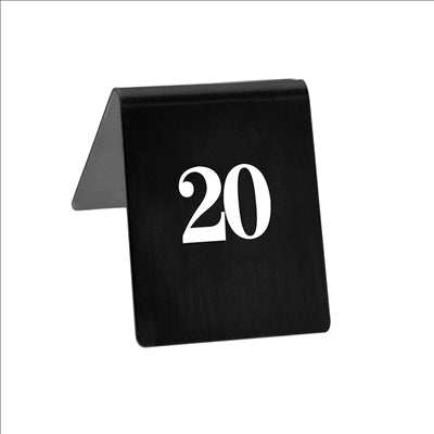 NUMÉROS DE TABLE DU 1 AU 20  9x12 CM NOIR PAPIER (12 UNITÉS)