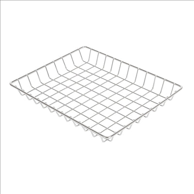 BASKET RECTANGULAIRE 'ARTINOX'  23x18x2,5 CM ARGENTE INOX (6 UNITÉS)