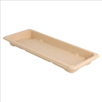 BOÎTES SUSHI 'BIONIC'  22x9x2 CM NATUREL BAGASSE (800 UNITÉS)