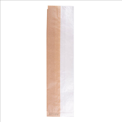 SACHETS POUR SANDWICHES AVEC FENÊTRE ECO 'CORNER WINDOW' 40 G/M2 9+5,5x38 CM NATUREL PARCH.INGRAISSABLE (250 UNITÉS)