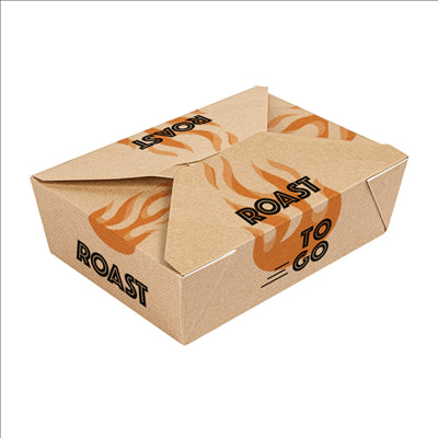 BOÎTES MICRO-ONDABLES 1/2 POULET 'THEPACK ROAST TO GO' 1980 ML 240 + 12PP G/M2 19,6x14x6,2 CM NATUREL CARTON ONDULÉ NANO-MICRO (200 UNITÉS)