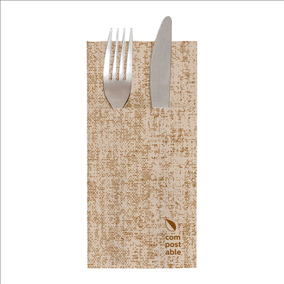 SERVIETTES KANGOUROU 'TUNDRA' 55 G/M2 40x40 CM CARAMEL AIRLAID (700 UNITÉS)