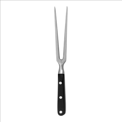 FOURCHETTE À VIANDE, MANCHE ABS  15,5 CM ARGENTE INOX (1 UNITÉ)