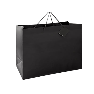 SAC BOUTIQUE ANSES CORDON  150 G/M2 40+15x32 CM NOIR CELLULOSE (100 UNITÉS)