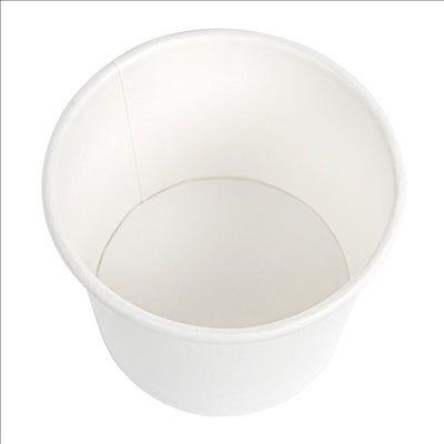 PETITS POTS 80 ML (2,6 oz) 210 + 18 PE G/M2 Ø6,15/4,75x4,8 CM BLANC CARTON (1000 UNITÉS)