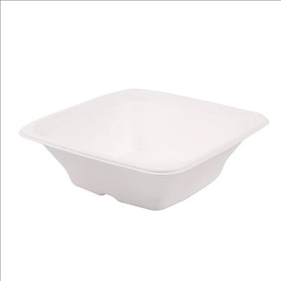 BOLS CARRÉS 'BIONIC' 700 ML 18x18x6 CM BLANC BAGASSE (400 UNITÉS)