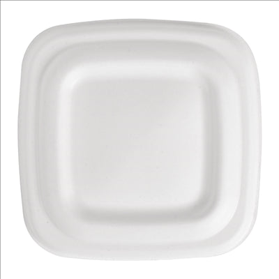 COUVERCLES POUR POTS 253.86/88/90 'BIONIC'  8x8x0,8 CM BLANC BAGASSE (600 UNITÉS)