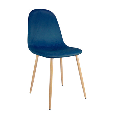 CHAISE 'SUPRA-TEK'  54x45x87 CM BLEU MARINE VELOURS (4 UNITÉS)