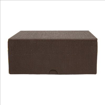 BOÎTES PATISSERIES SANS FENÊTRE 'THEPACK' 250 G/M2 18x18x7,5 CM CHOCOLAT CARTON ONDULÉ NANO-MICRO (200 UNITÉS)