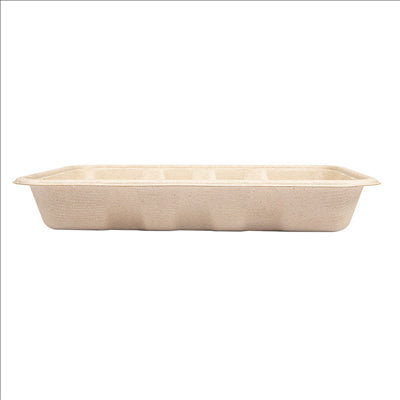 PLATEAUX 'BIONIC' 600 ML 22x16x3,5 CM NATUREL BAGASSE (400 UNITÉS)