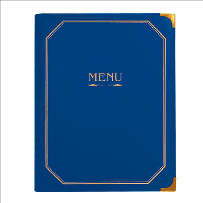 PORTE MENU 8 POCHETTES DIN-A4  25,5x33 CM BLEU PVC (1 UNITÉ)