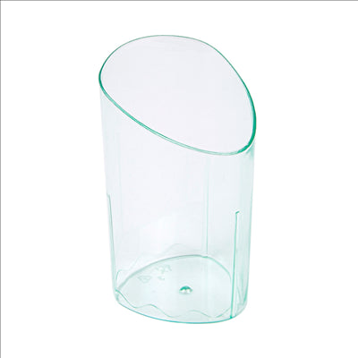 MISES EN BOUCHE RÉUTILISABLES "CYLINDRE"  4,7x4,7x8,1 CM VERT D'EAU PS (600 UNITÉS)