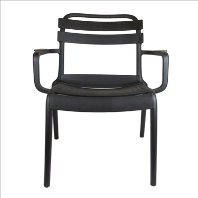 CHAISE EMPILABLE 'SUPRA-TEK'  55x64x75 CM NOIR PP (4 UNITÉS)