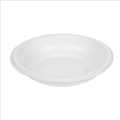 MINI BOLS 'BIONIC'  Ø 7,7x1,5 CM BLANC BAGASSE (2000 UNITÉS)