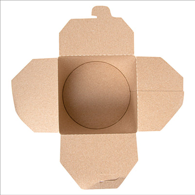 RÉCIPIENTS SALADIERS 1000 ML 275 + 25 PE G/M2 Ø12,3x8,5 CM NATUREL KRAFT (300 UNITÉS)