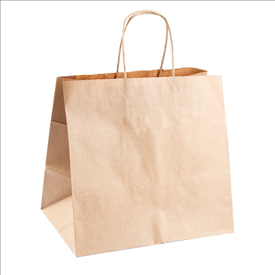 SACS SOS TRAITEUR AVEC ANSES  80 G/M2 26+17x24 CM NATUREL KRAFT (250 UNITÉS)