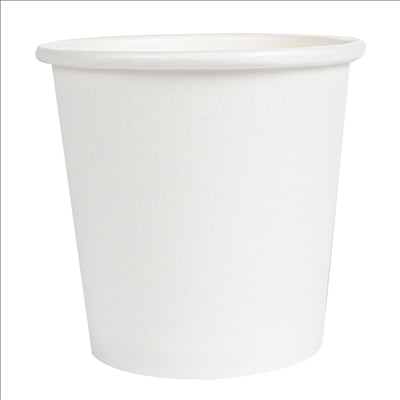 PETITS POTS 105 ML (3,5 oz) 210 + 18 PE G/M2 Ø6,15/4,55x5,8 CM BLANC CARTON (1000 UNITÉS)