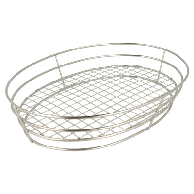 BASKET OVALE 'ARTINOX'  28x20,5x5,7 CM ARGENTE INOX (24 UNITÉS)