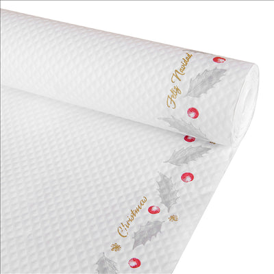 NAPPE EN ROULEAU 'NOËL' 48 G/M2 1,20 x 50 M BLANC CELLULOSE (1 UNITÉ)