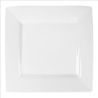 ASSIETTES CARRÉES  30x30 CM BLANC PORCELAINE (6 UNITÉS)