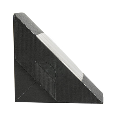 BOÎTES SANDWICH AVEC FENÊTRE - DOBLE 'THEPACK' 230 G/M2 + OPP 12,4x12,4x7,5 CM NOIR CARTON ONDULÉ NANO-MICRO (500 UNITÉS)