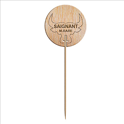 STEAK MARKER "SAIGNANT"  9,5 CM NATUREL BOIS (100 UNITÉS)