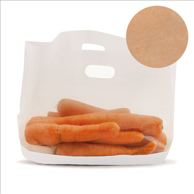 RÉCIPIENTS AVEC BASE ET POIGNÉES 'TURTLE PACK' 50 G/M2 + 15 PP 30+4x18 CM NATUREL KRAFT (50 UNITÉS)