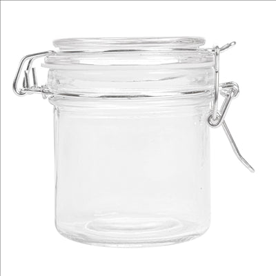 RÉCIPIENT STOCKAGE + FERMETURE CLIP 'WAKI GLASS' 250 ML Ø 8,5x10 CM TRANSPARENT VERRE (24 UNITÉS)