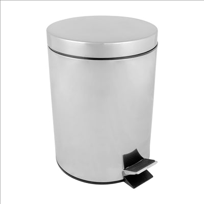 POUBELLE À PÉDALE AVEC RÉCEPTACLE INTÉRIEUR 5 L Ø 20,5x28 CM ARGENTE INOX (1 UNITÉ)