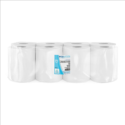 ESSUIE-MAINS "AUTOCUT" ECOLABEL 2 PLIS  21 G/M2 150 M Ø19,5x20 CM BLANC OUATE (8 UNITÉS)