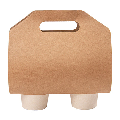 PORTE-GOBELETS, 2 GOBELETS  275 G/M2 46,5x22,5 CM NATUREL KRAFT (400 UNITÉS)