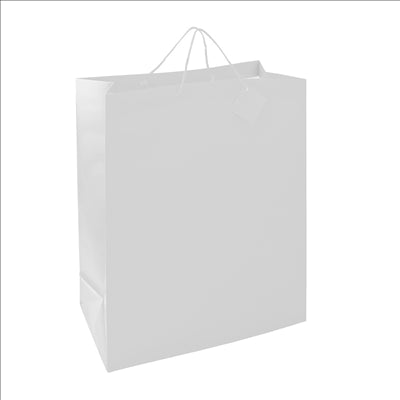 SACS BOUTIQUE ANSES CORDON  150 G/M2 12+7x16 CM BLANC CELLULOSE (100 UNITÉS)